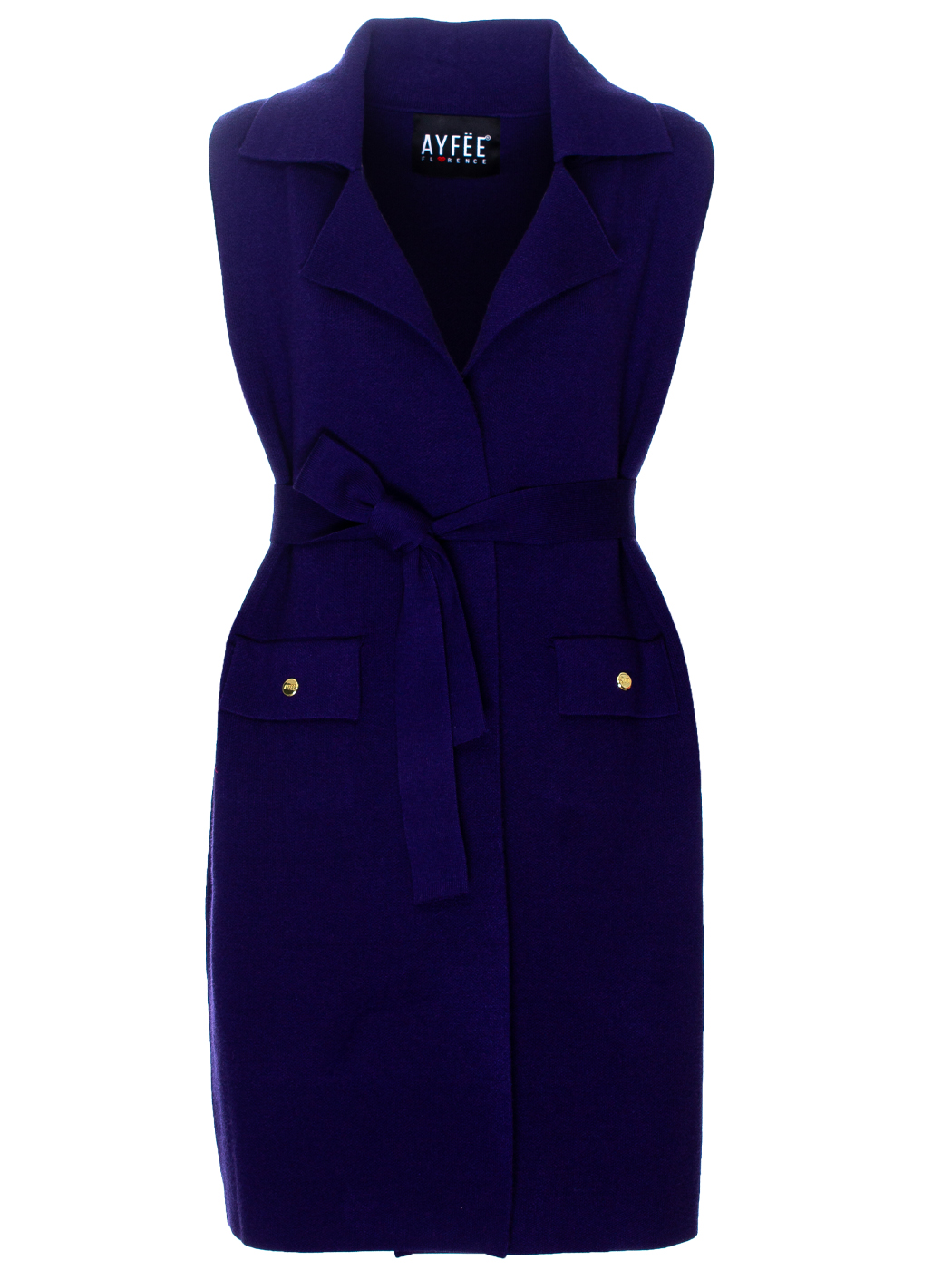 GILET LUNGO PUNTO TESSUTO, 2 TG  - BLUE